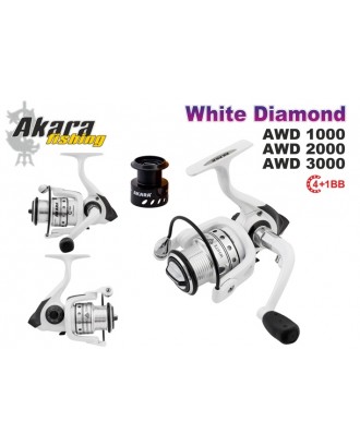 Bezin. spole AKARA «White Diamond» AWD-1000/2000/3000 (4+1 bb, 0,25/100 mm, 5,1:1)