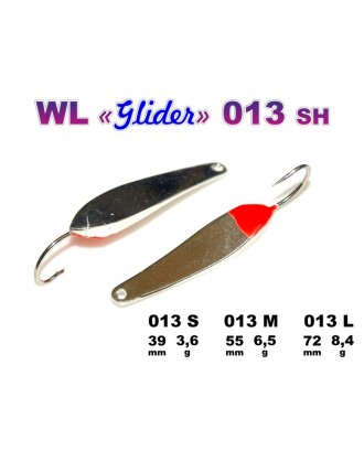 Ziemas māneklis «Glider» 013 SH (vert., 39 mm, lodēts āķis, 3,6 g, krāsa: SIL, iepak. 1 gab.)